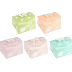 Zier-Faltboxen, Design 3, 10cm x 10cm x 5cm, 5 verschiedene Farben, 10 Stück