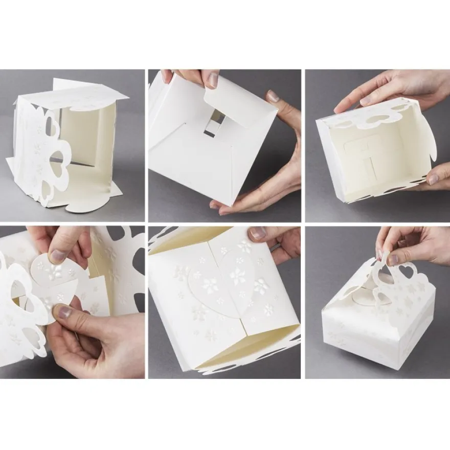 Zier-Faltboxen, Design 1, 11cm x 11cm x 5,5cm, 10 Stück