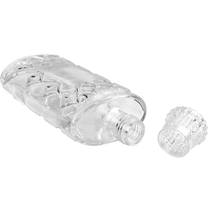 Zier-Glasflasche, Oxford, 18cm x 7,5cm x 4,2cm, max. Füllmenge: 250ml
