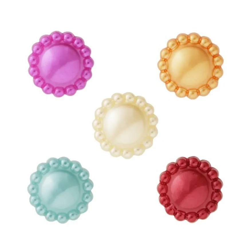 Zier-Halbperlen in 5 Farben, Ø 12,6 mm, 250 Stück