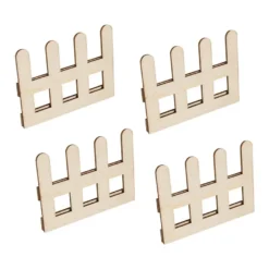 Zäune aus Holz, 8cm x 6cm x 0,4cm, natur, 4 Stück