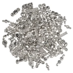 Zwischenperlen, Strass, facettiert, kristallklar, versch. Größen und Designs, silber, 120 Stück