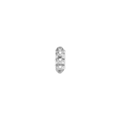 Zwischenperlen, Strass, mit 3-fach-Lochung, 17mm x 6mm, silber, 40 Stück